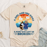 A Girl & Her Dog A Bond That Can't Be Broken - Personalized Comfort Tee