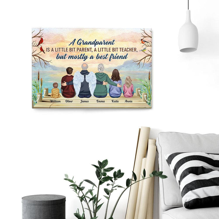 A Grandparent A Best Friends - Personalized Poster/Canvas - Birthday Memorial AnniversaryGift For Mother Father Grandparents - Macorner