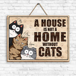 A House Is Not A Home Without Us - Personalized Custom Shaped Wood Sign