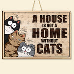 A House Is Not A Home Without Us - Personalized Custom Shaped Wood Sign
