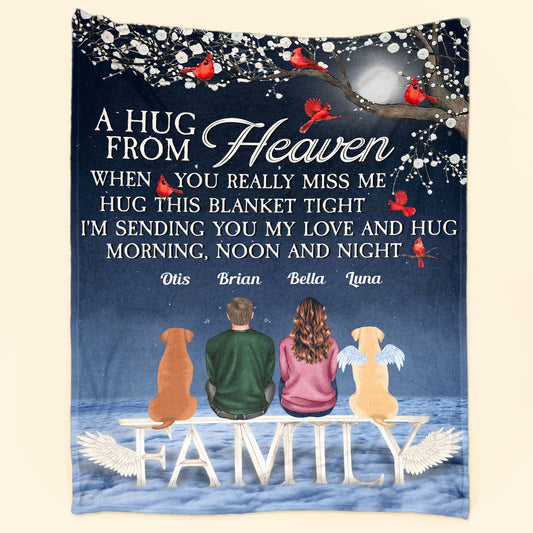 A Hug From Heaven For Pet Lovers - Personalized Blanket - Memorial Gift For Dog Lovers, Cat Lovers