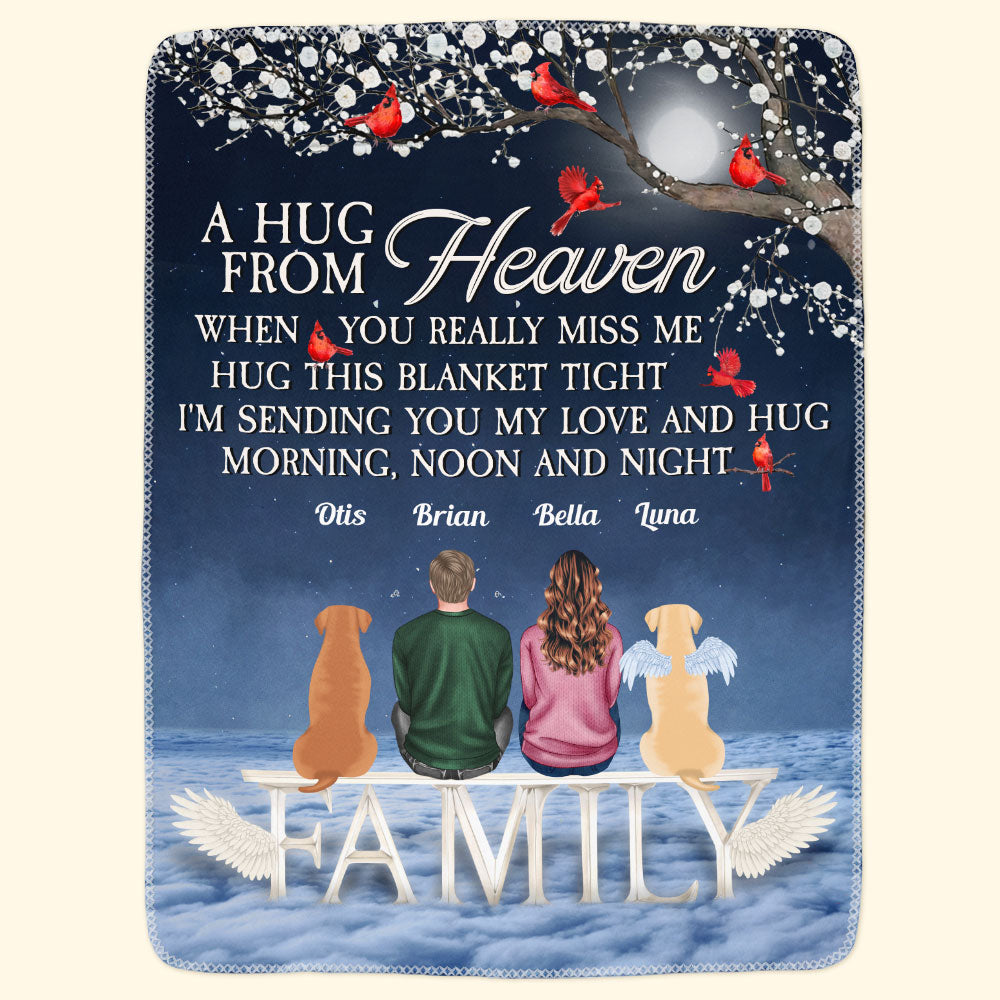 A Hug From Heaven For Pet Lovers - Personalized Blanket - Memorial Gift For Dog Lovers, Cat Lovers