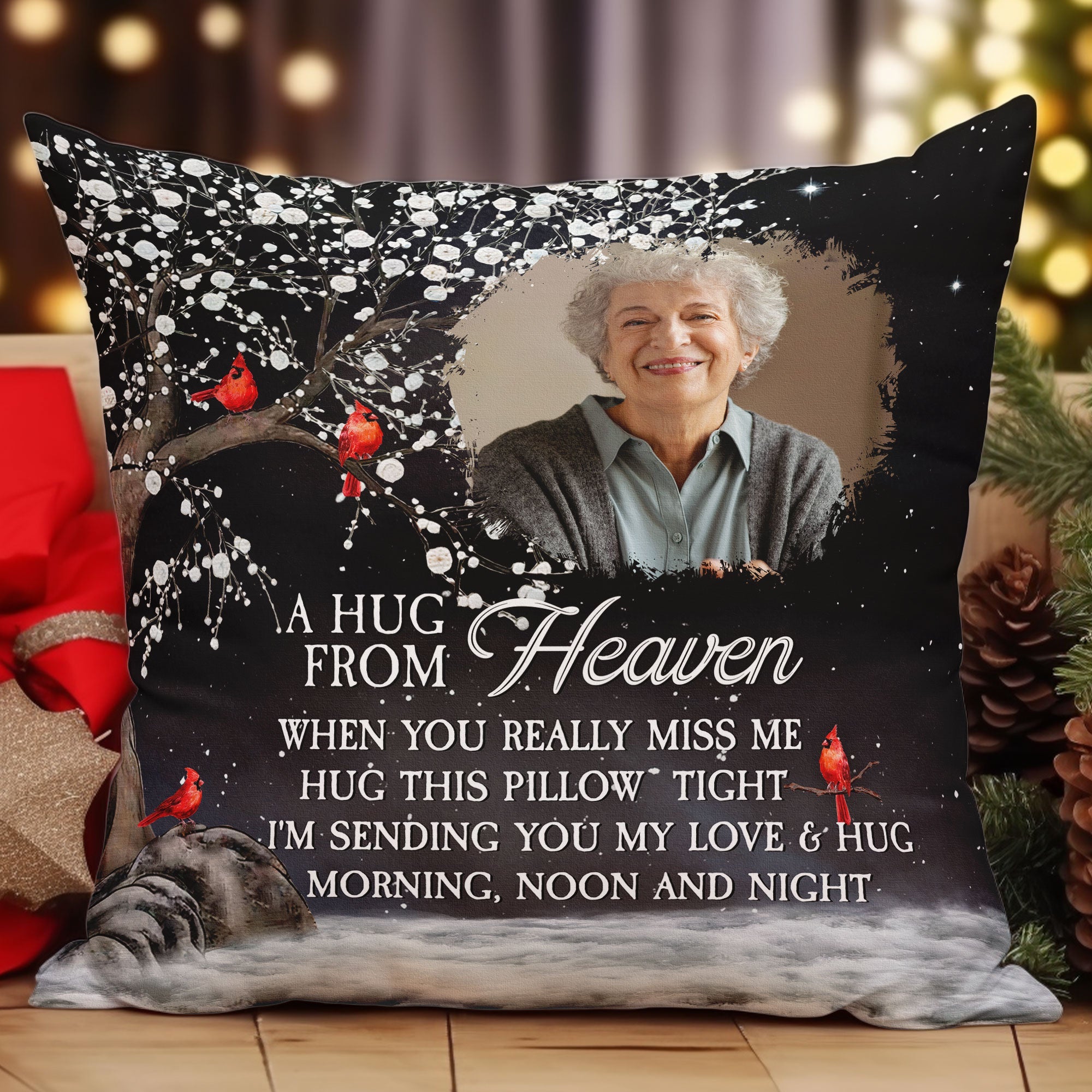 A Hug From Heaven I'm Always With You - Personalized Photo Memory Pillow