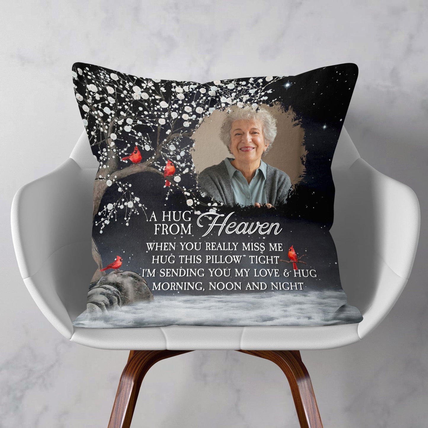 A Hug From Heaven I'm Always With You - Personalized Photo Memory Pillow