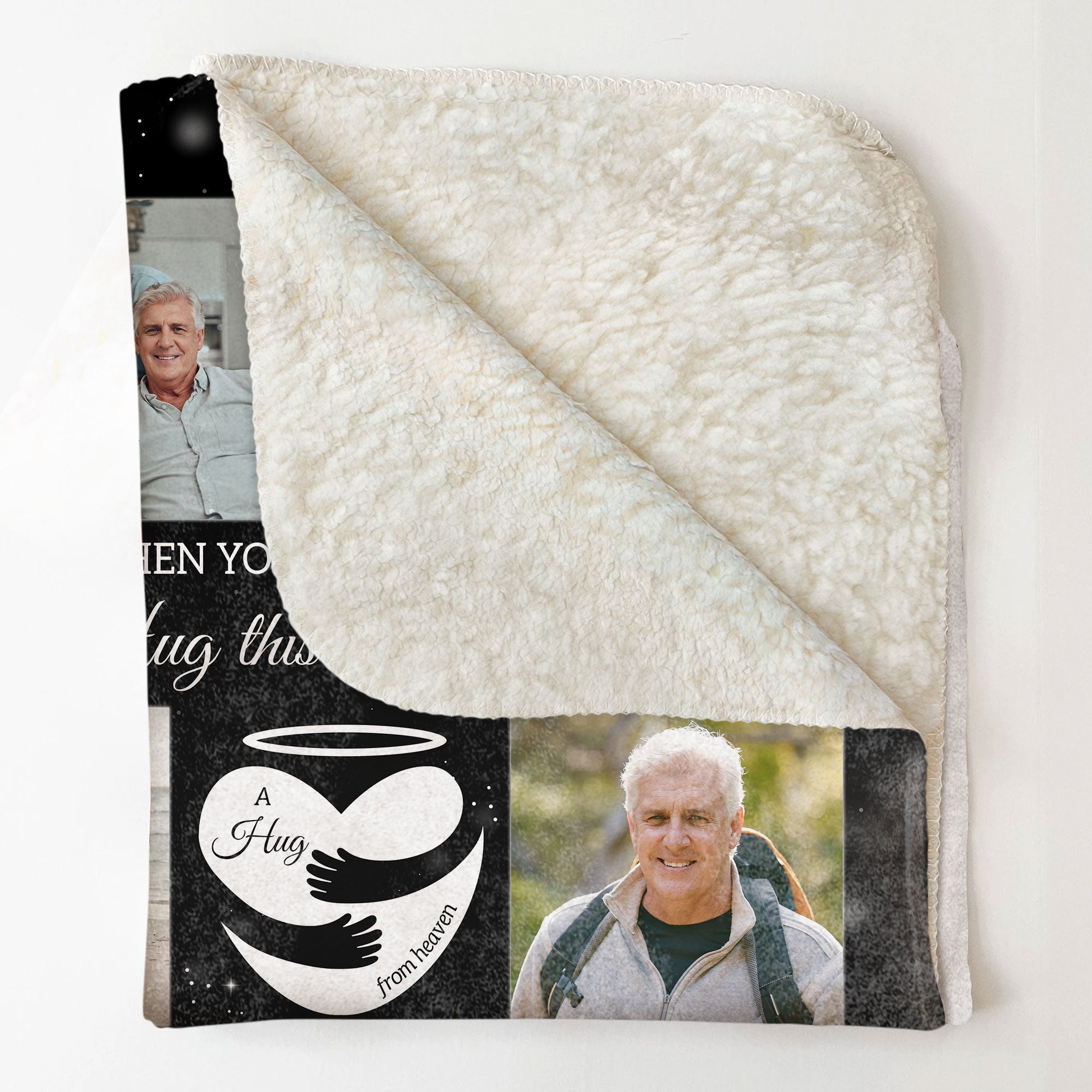 A Hug From Heaven Memorial Gift Personalized Memory Photo Blanket Macorner