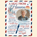 A Hug From Heaven Memorial Gift - Personalized Photo Blanket