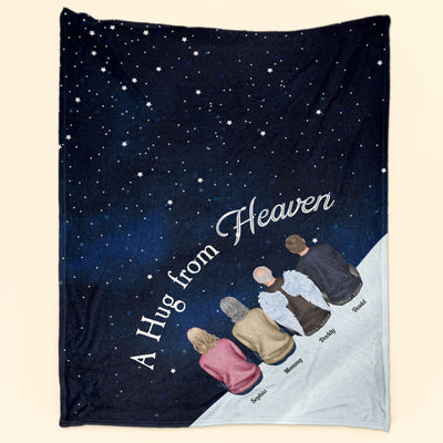 A Hug From Heaven - Personalized Blanket - Memorial Gift For Family, Remembrance, Grief Gift, Sympathy Gift