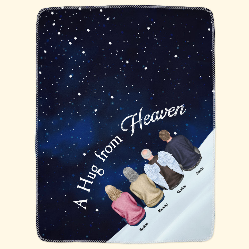 A Hug From Heaven - Personalized Blanket - Memorial Gift For Family, Remembrance, Grief Gift, Sympathy Gift