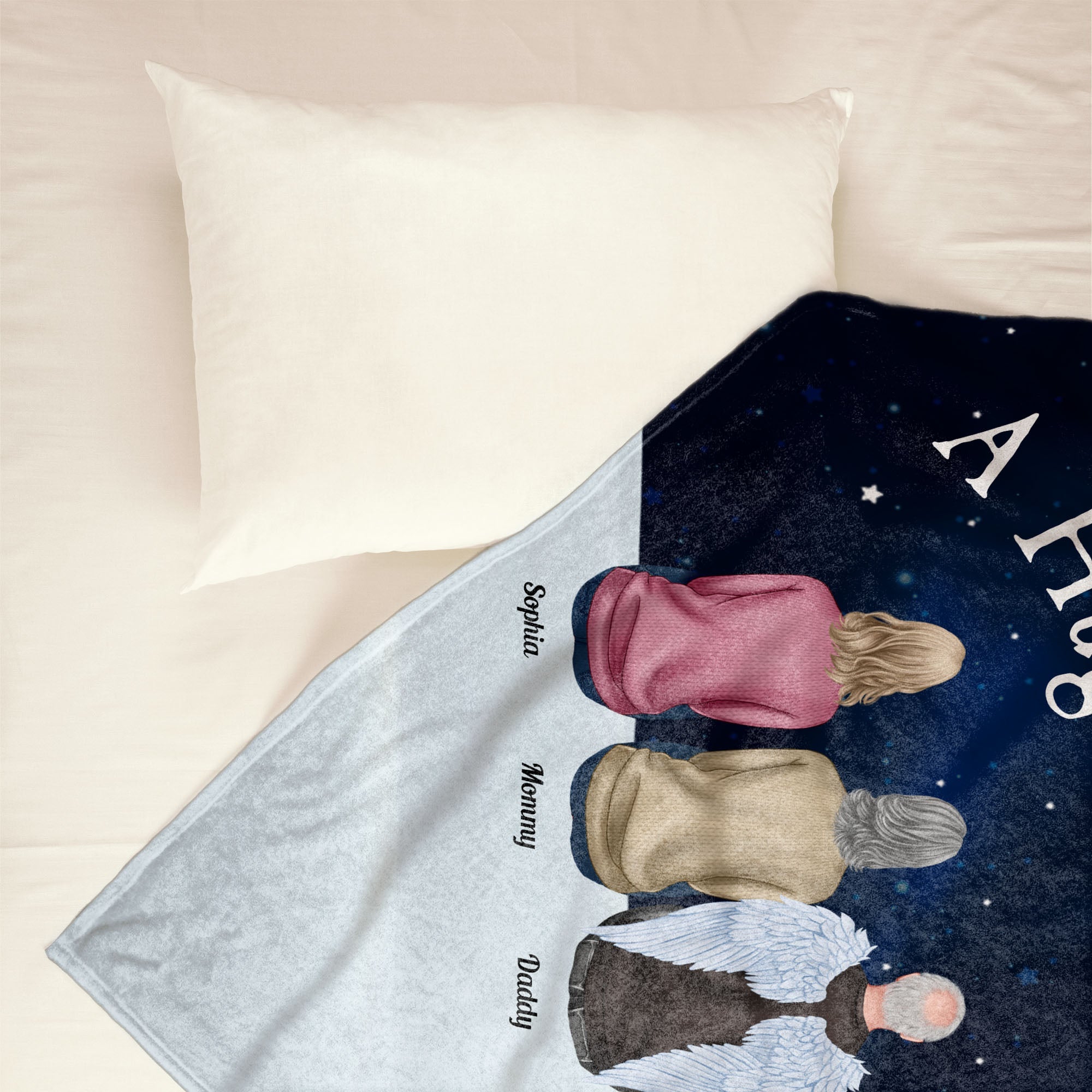A Hug From Heaven - Personalized Blanket - Memorial Gift For Family, Remembrance, Grief Gift, Sympathy Gift