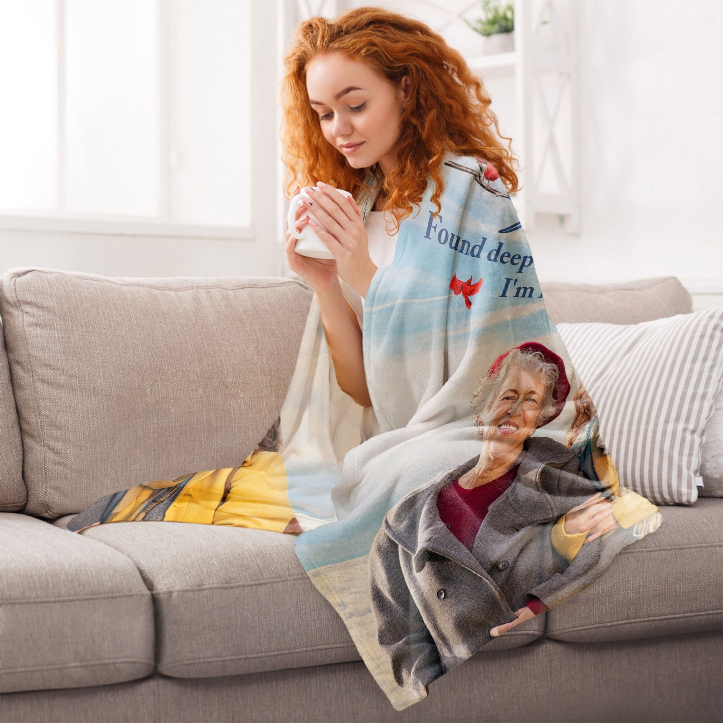 A Hug From Heaven To Remind You I'm Always With You - Personalized Photo Blanket