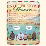 A Letter From Heaven With Kids - Personalized Blanket - Loving, Memorial Gift For Family With Lost Ones, Parents, Grandparents, Children, Siblings
