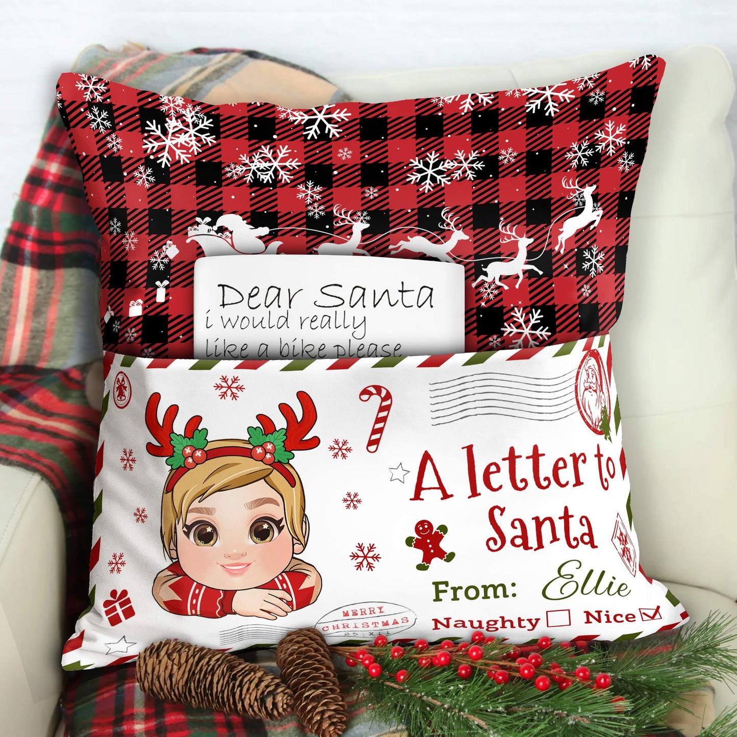 A Letter To Santa - Personalized Pocket Pillow (Insert Included)