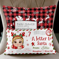 A Letter To Santa - Personalized Pocket Pillow (Insert Included)