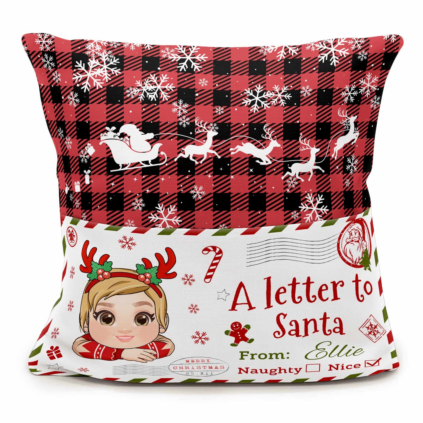 A Letter To Santa - Personalized Pocket Pillow (Insert Included)