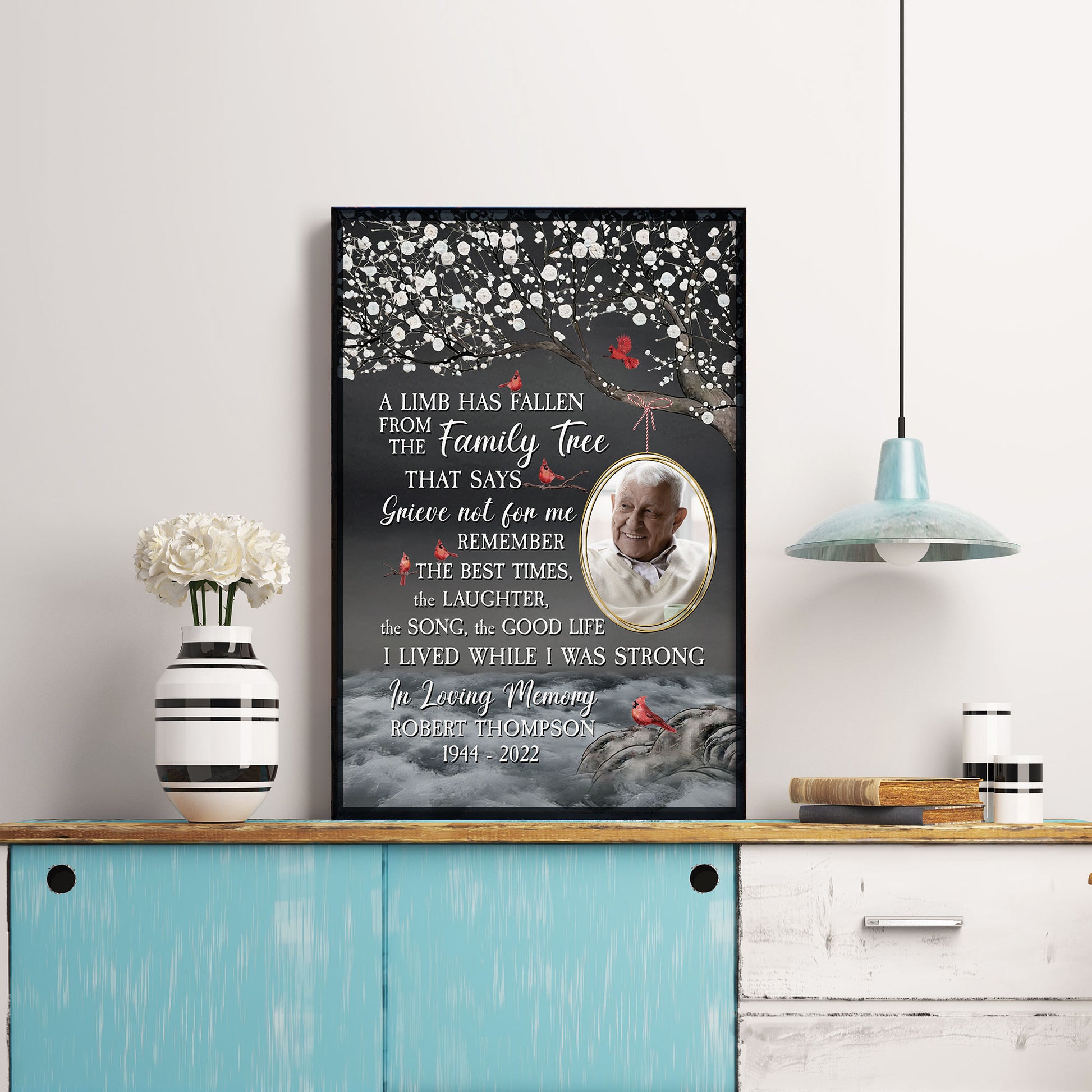 [Photo Inserted] A Limb Has Fallen From The Family Tree - Personalized Poster/Canvas - Memorial, Loving Gift For Family Members, Family With Lost Ones