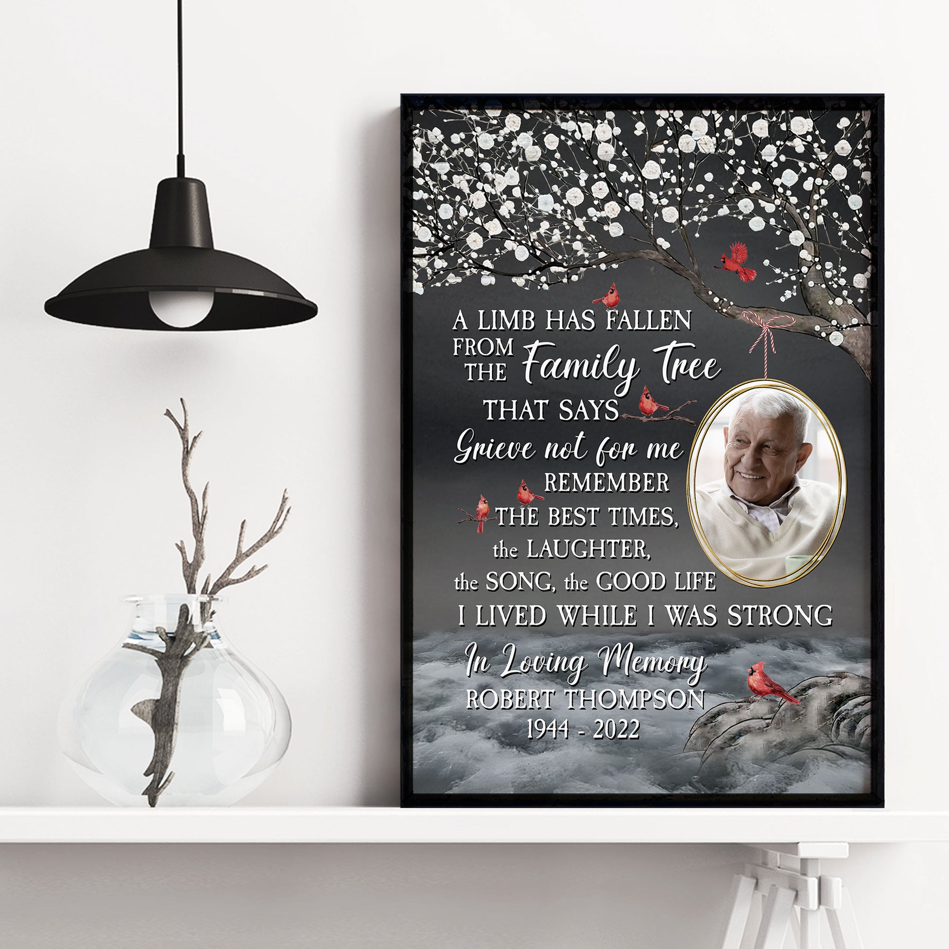 [Photo Inserted] A Limb Has Fallen From The Family Tree - Personalized Poster/Canvas - Memorial, Loving Gift For Family Members, Family With Lost Ones
