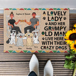 A Lovely Lady And A Grumpy Old Man Live Here - Personalized Doormat