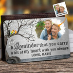 A Reminder That You Carry A Bit Of My Heart - Personalized Aluminum Photo Wallet Card