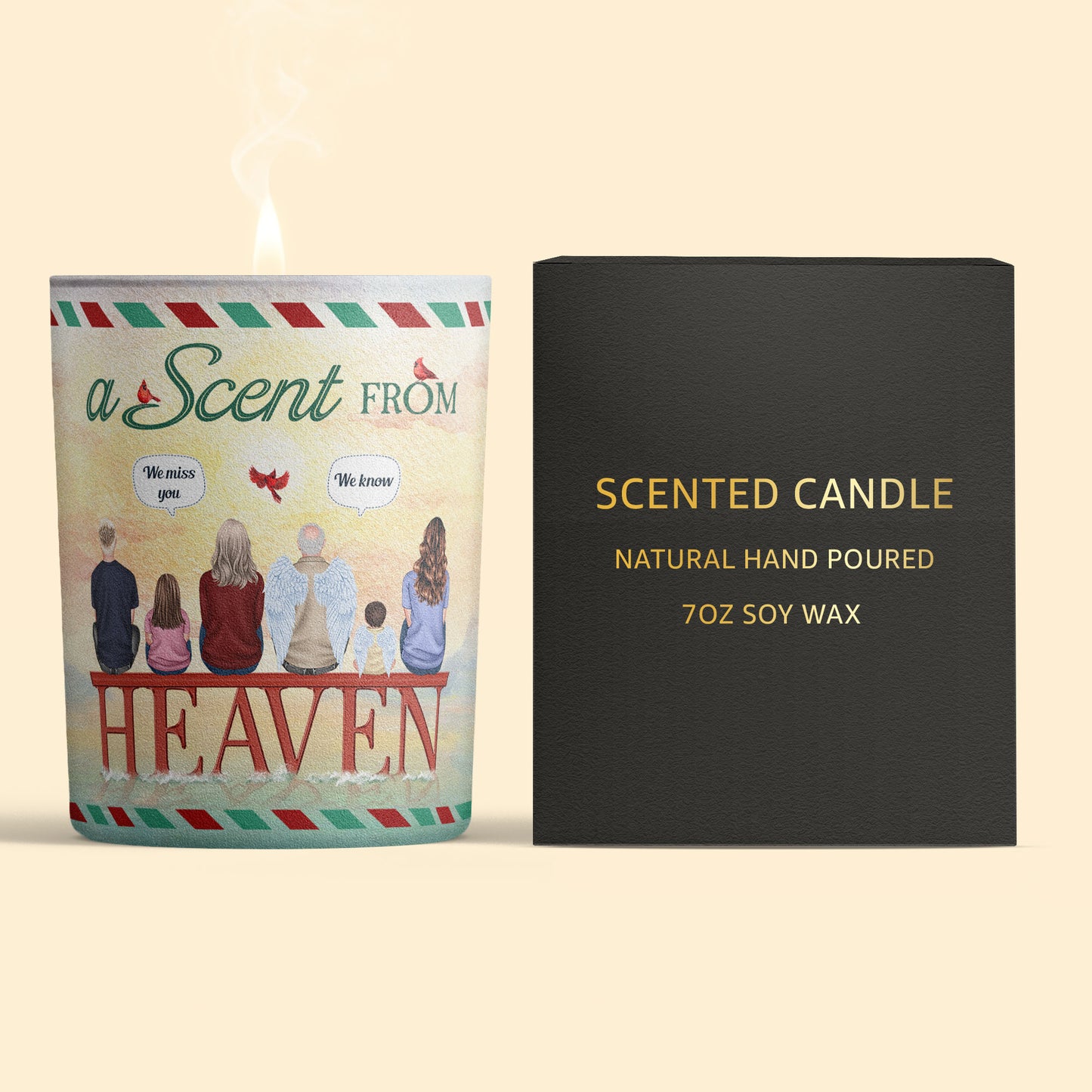 A Scent From Heaven - Personalized Candle With Wooden Lid