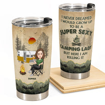 A Sexy Camping Lady - Personalized Tumbler Cup