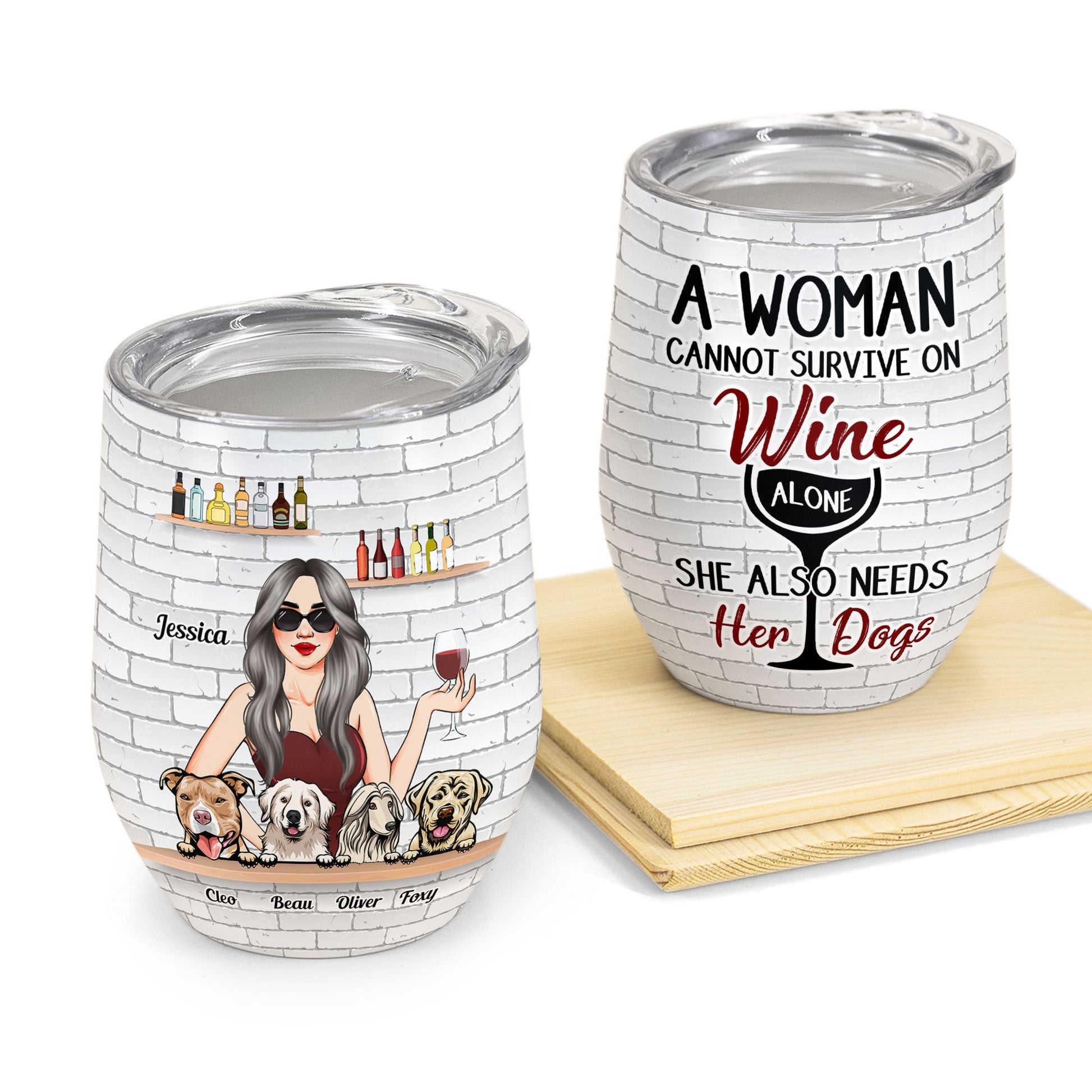 Horse Lovers Custom Wine Tumbler A Woman Cannot Survive On Wine Alone  Personalized Gift