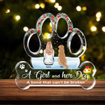 A Girl, Woman, Boy, Man & Dogs A Bond That Can'T Be Broken - Personalized Custom Shaped Acrylic Plaque - Christmas, Loving Gift For Dog Owner, Dog Lover, Dog Mom, Dog Dad