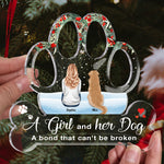 A Girl, Woman, Boy, Man & Dogs A Bond That Can'T Be Broken - Personalized Custom Shaped Acrylic Plaque - Christmas, Loving Gift For Dog Owner, Dog Lover, Dog Mom, Dog Dad