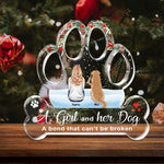 A Girl, Woman, Boy, Man & Dogs A Bond That Can'T Be Broken - Personalized Custom Shaped Acrylic Plaque - Christmas, Loving Gift For Dog Owner, Dog Lover, Dog Mom, Dog Dad
