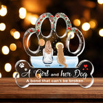 A Girl, Woman, Boy, Man & Dogs A Bond That Can'T Be Broken - Personalized Custom Shaped Acrylic Plaque - Christmas, Loving Gift For Dog Owner, Dog Lover, Dog Mom, Dog Dad