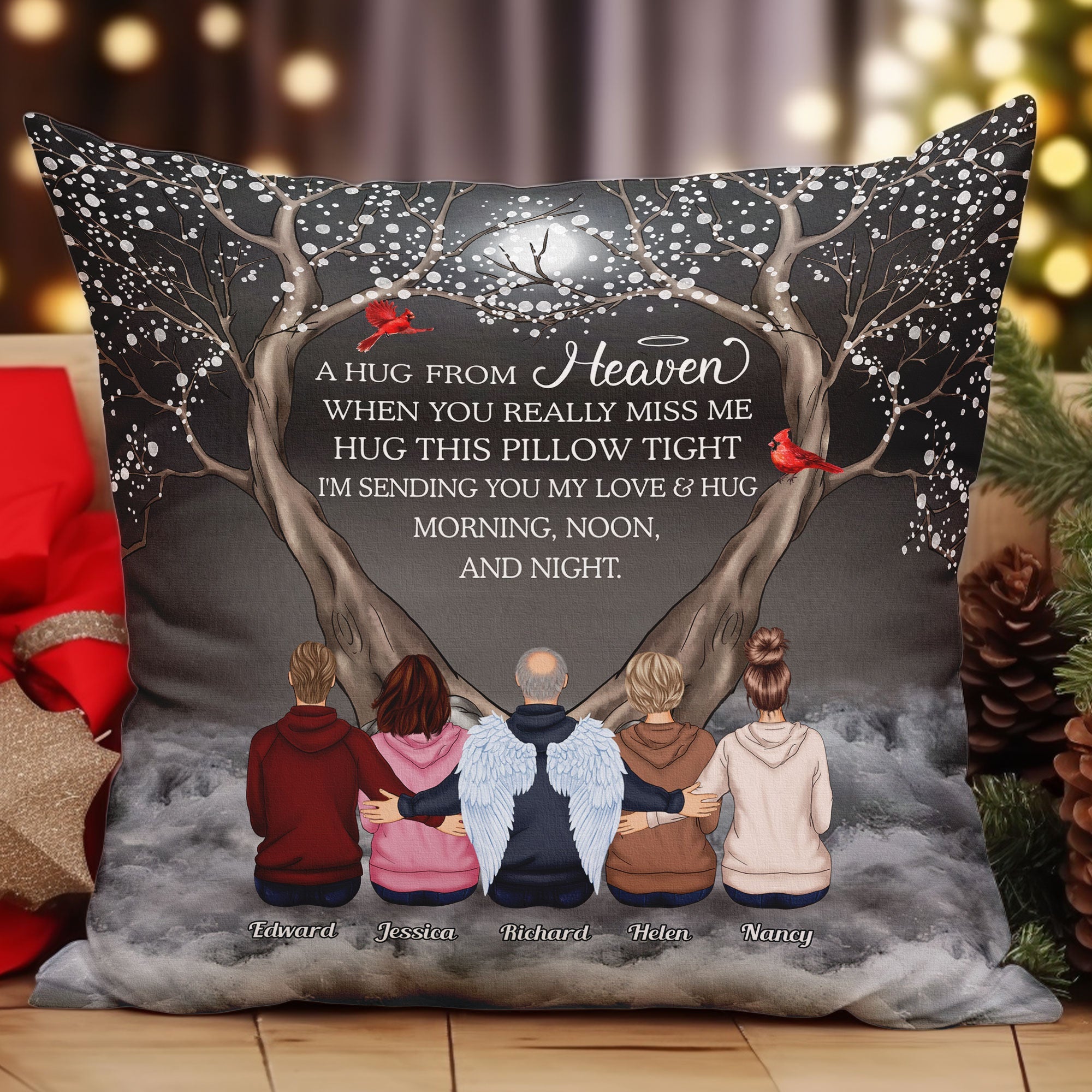 A Hug From Heaven Memorial Gift For Family - Personalized Pillow