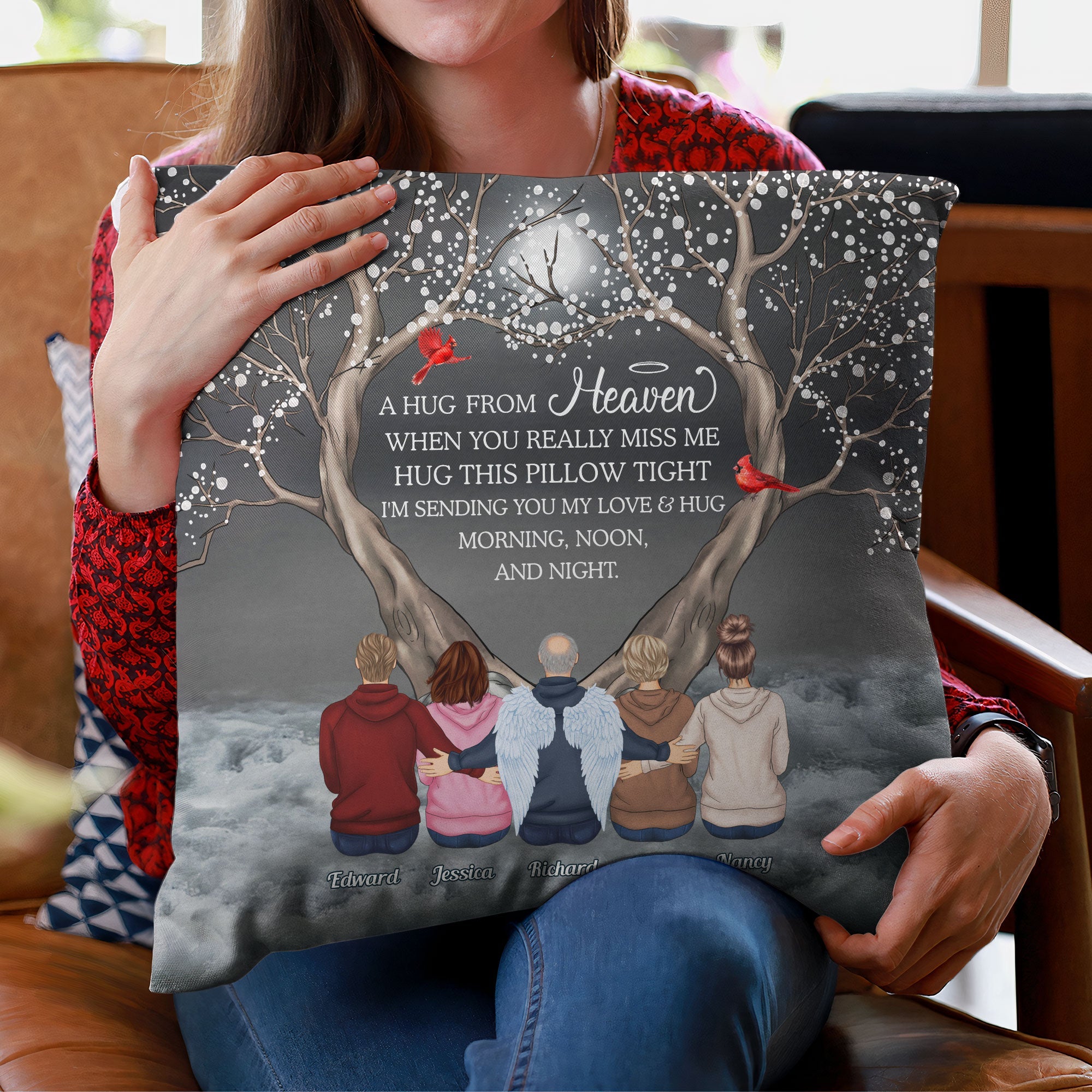 A Hug From Heaven Memorial Gift For Family - Personalized Pillow