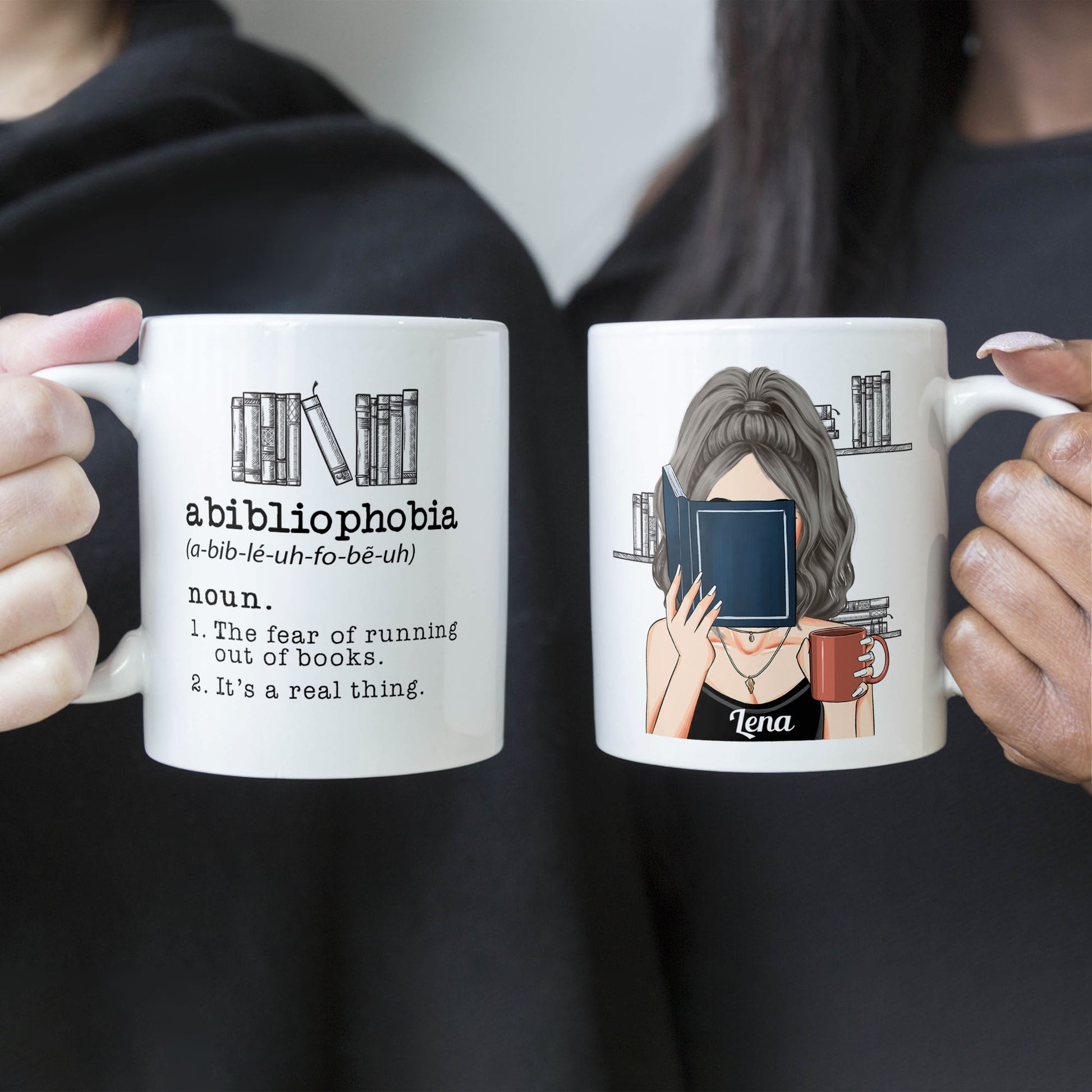 Abibliophobia - Personalized Mug - Gift For Bookworm, Booklovers