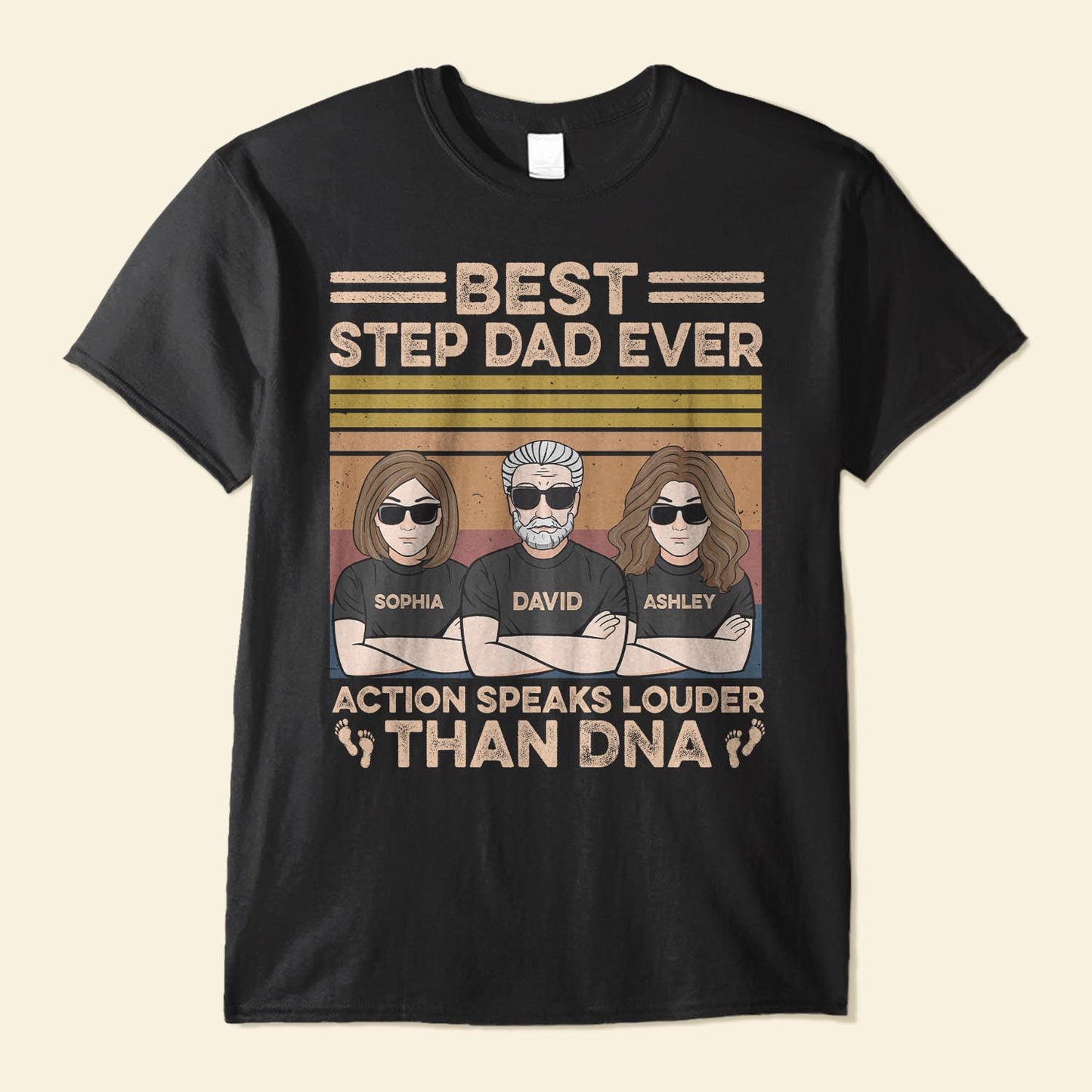 Action Speaks Louder Than Dna - Personalized Shirt - Birthday, Father's Day Gift For Step Dad, Bonus Dad, Dad, Father