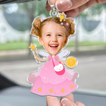 Adorable Kids Wear Tooth Fairy Costume - Personalized Photo Rear View Mirror Accessory
