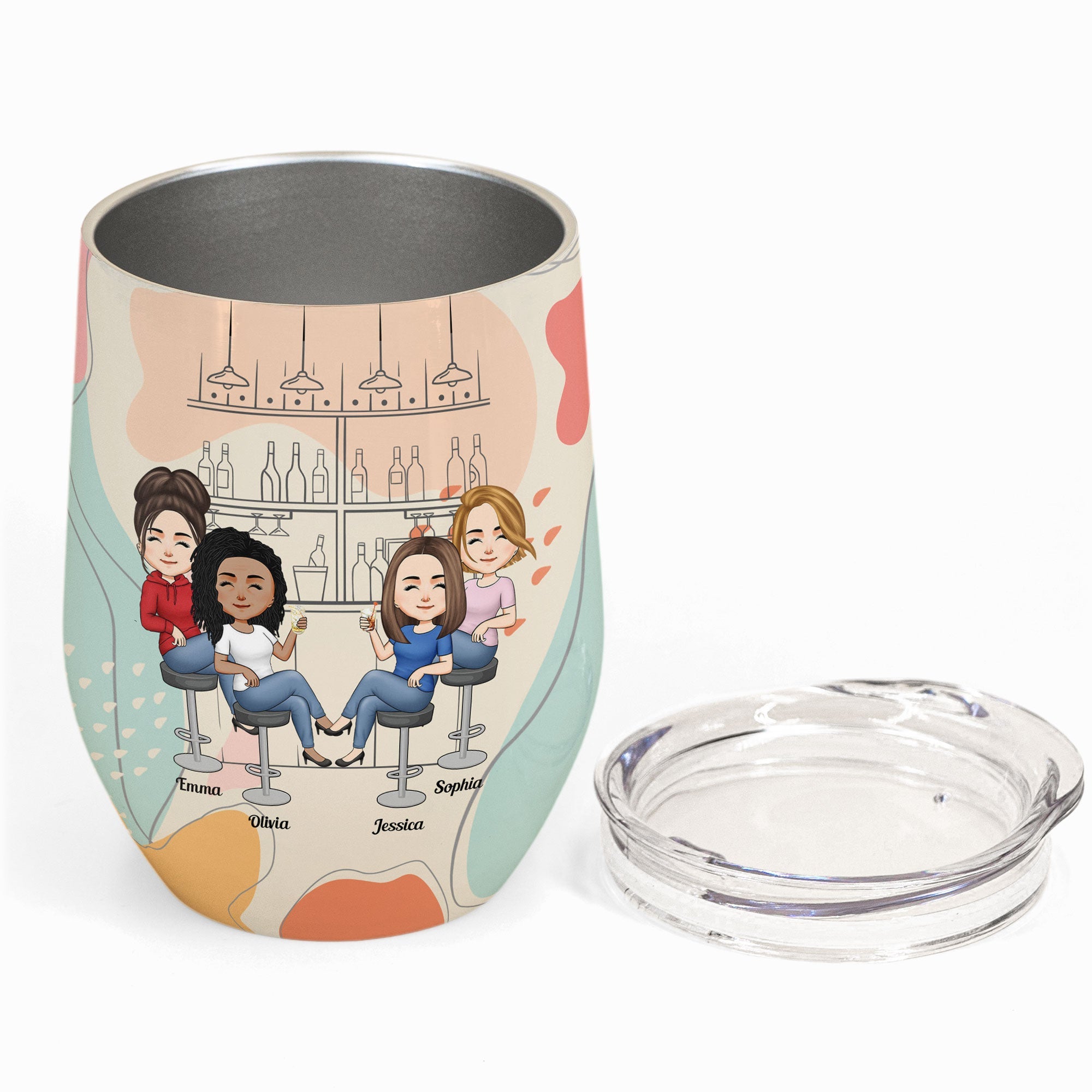 Alcohol And Sarcasm Made Us Besties - Personalized Wine Tumbler - Funny Birthday Gift Summer Gift For Besties, Soul Sisters, Coworkers, Colleagues