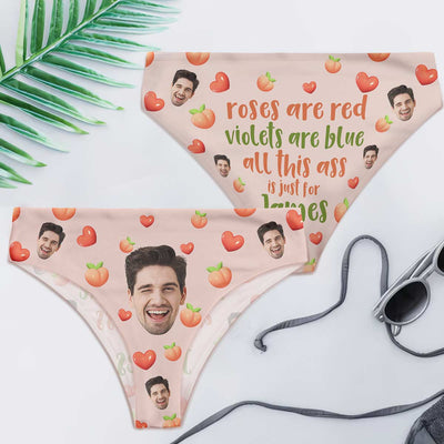 All This Ass Is Just For Him - Personalized Photo Women's Low-Waisted Brief