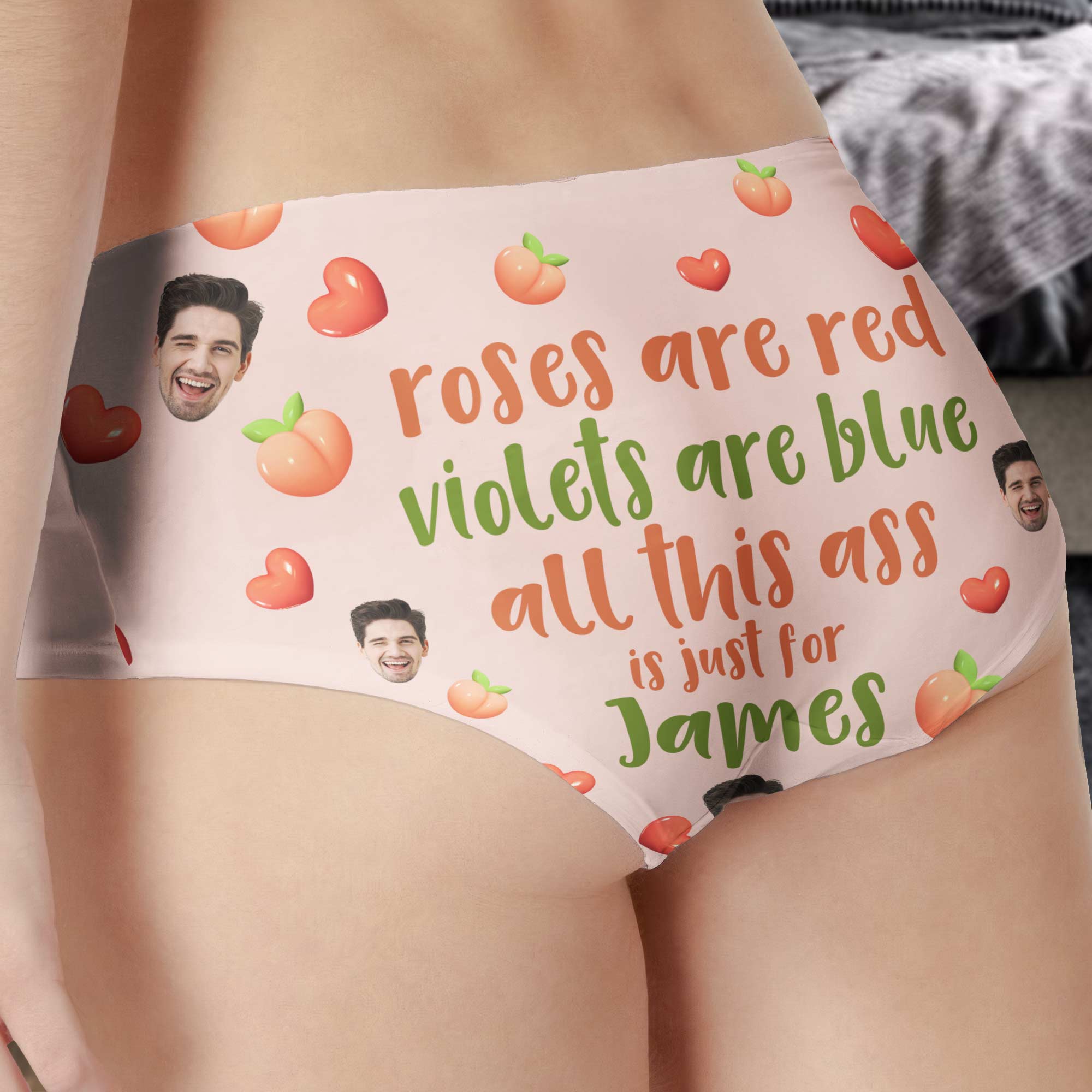 All This Ass Is Just For Him - Personalized Photo Women's Low-Waisted Brief