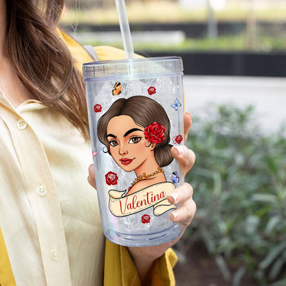 Always Chingona, Sometimes Cabrona  - Personalized Acrylic Tumbler With Straw