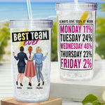 Always Give 100% At Work  - Personalized Acrylic Tumbler With Straw