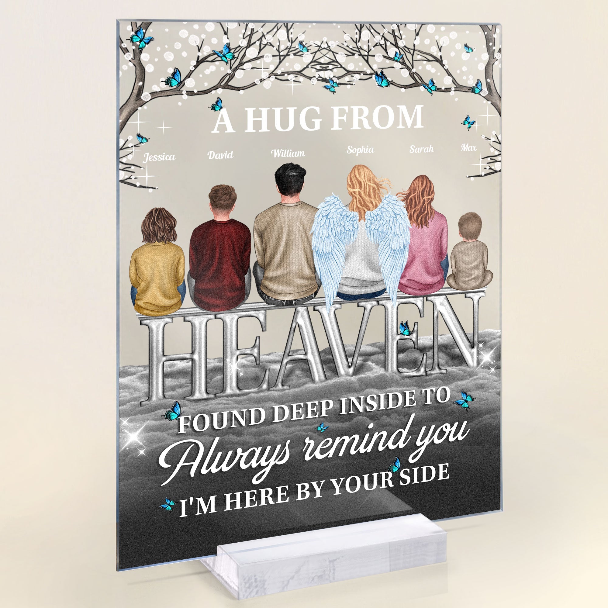 Always Here By Your Side - Personalized Acrylic Plaque - Memorial Gift Mother's Day Gift For Daughter, Son, Family