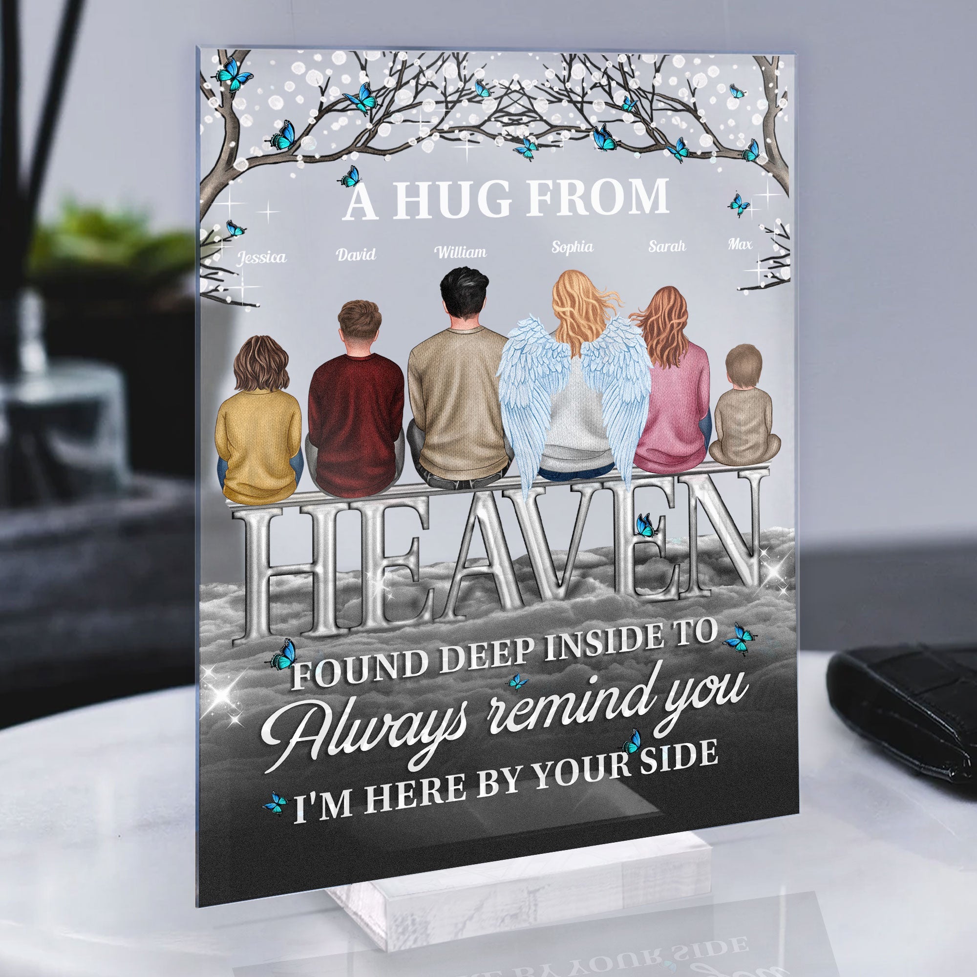 Always Here By Your Side - Personalized Acrylic Plaque - Memorial Gift Mother's Day Gift For Daughter, Son, Family