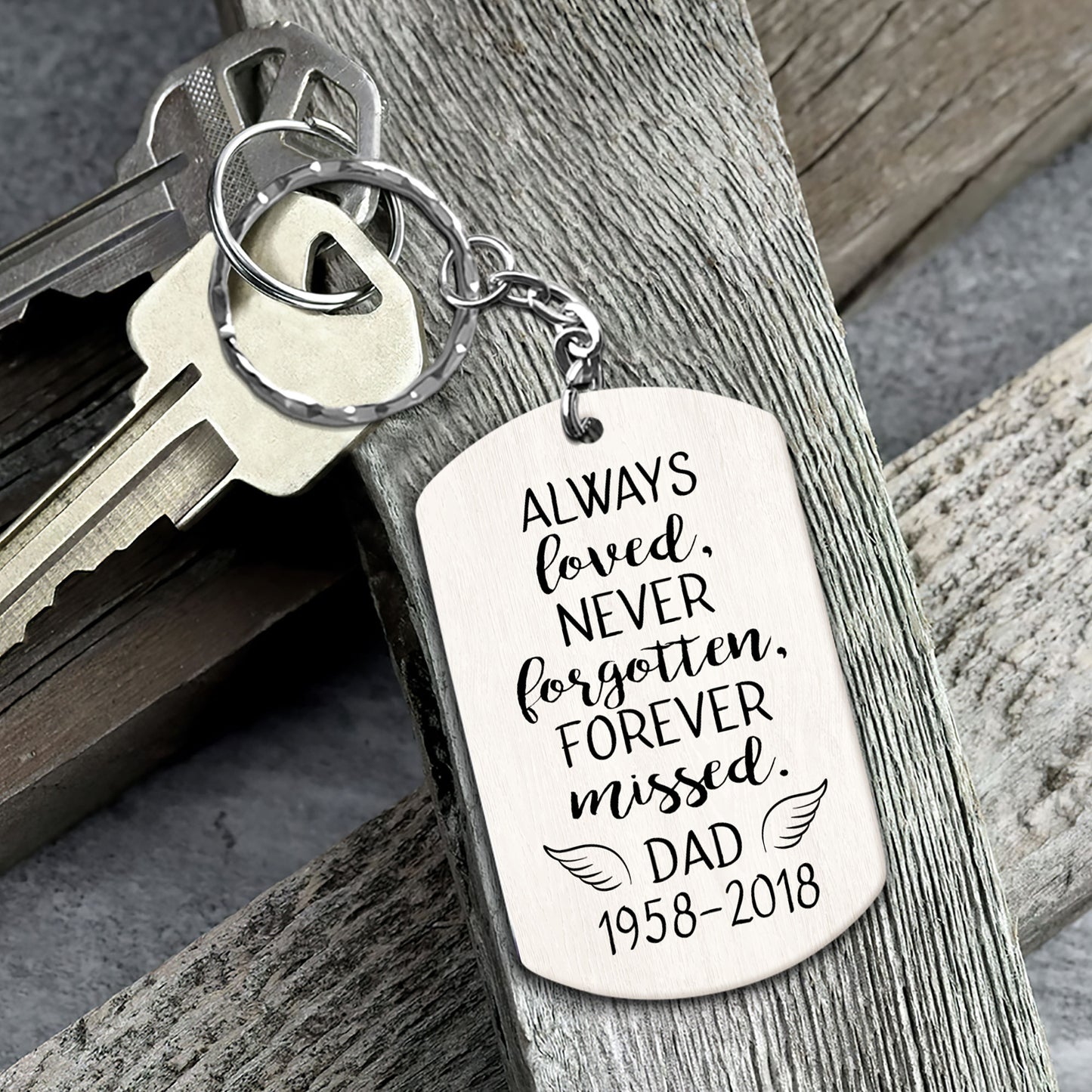Always Loved, Never Forgotten, Forever Missed - Personalized Keychain