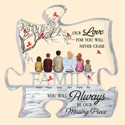 Always Our Missing Piece - Personalized Puzzle Acrylic Plaque - Memorial Gift Mother's Day Gift For Family, Siblings