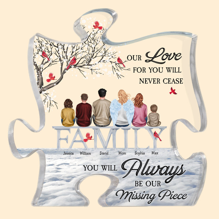 Always Our Missing Piece - Personalized Puzzle Acrylic Plaque - Memorial Gift Mother's Day Gift For Family, Siblings