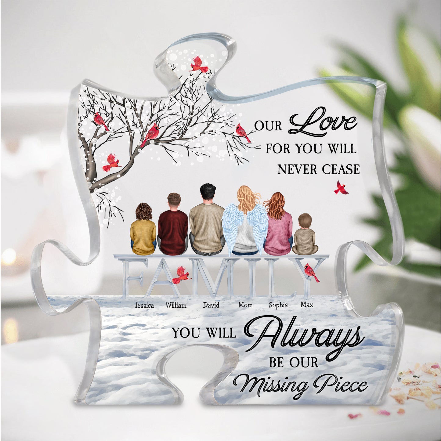 Always Our Missing Piece - Personalized Puzzle Acrylic Plaque - Memorial Gift Mother's Day Gift For Family, Siblings