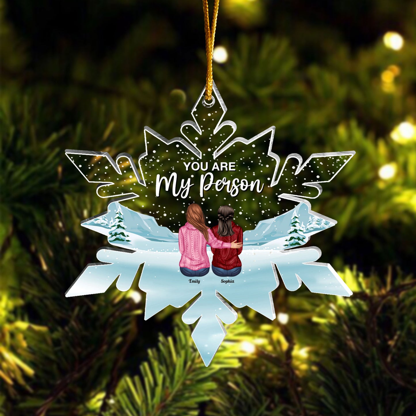 Always Sisters - Personalized Custom Shaped Acrylic Ornament - Christmas Gift For Sisters, Besties