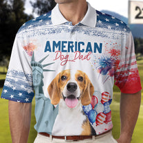 America Pet Dad Pet Mom - Custom Photo Polo Shirt