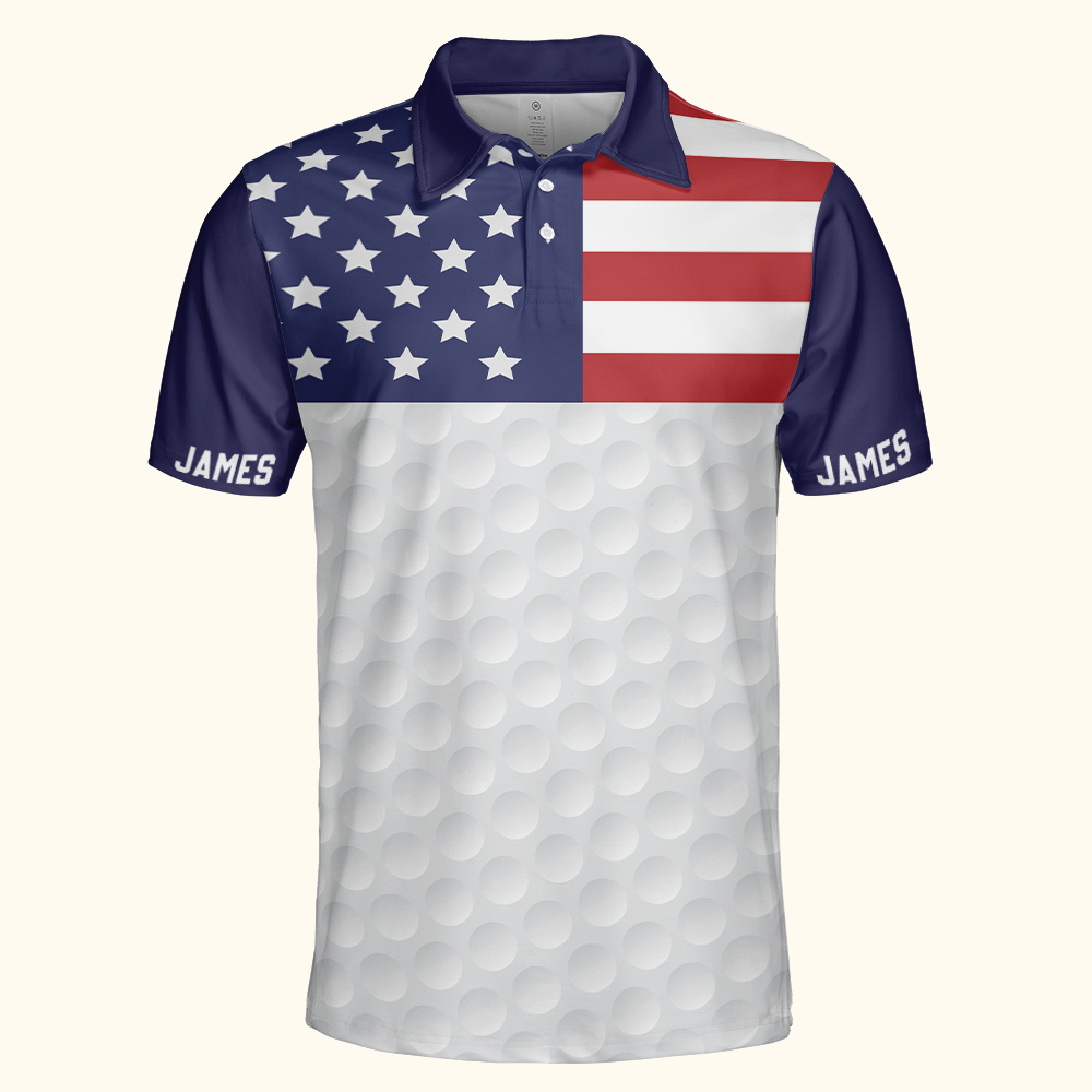 American Flag USA Gift For Golf Lovers Men Women - Custom Golf Shirt