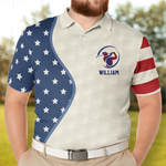American Flag Vintage Style Gift For Golf Lovers - Custom Golf Shirt