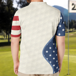American Flag Vintage Style Gift For Golf Lovers - Custom Golf Shirt